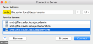 Connect Mac to Network Server