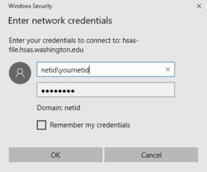 Network Enter Credentials