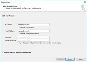 Outlook Account Setup