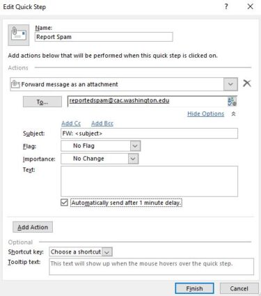 how to enable report spam option in outlook