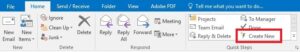 Outlook Toolbar Quick Steps